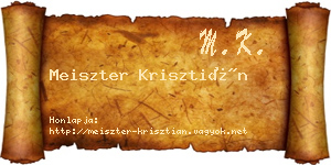 Meiszter Krisztián névjegykártya